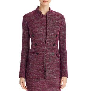 💕ST. JOHN💕 Ombre Ribbon Tweed Knit Jacket Mandarin Collar Pocket Flaps  6 NWOT